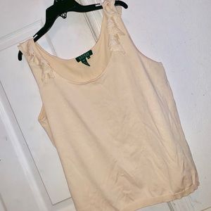 Pale Yellow Frilly Strap LRL Top 80% Silk